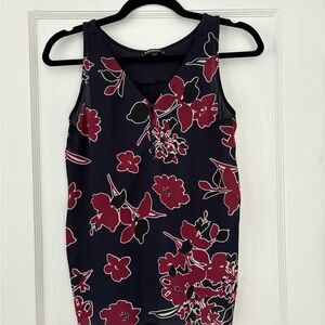Express Floral Sleeveless Dress - Navy and Red